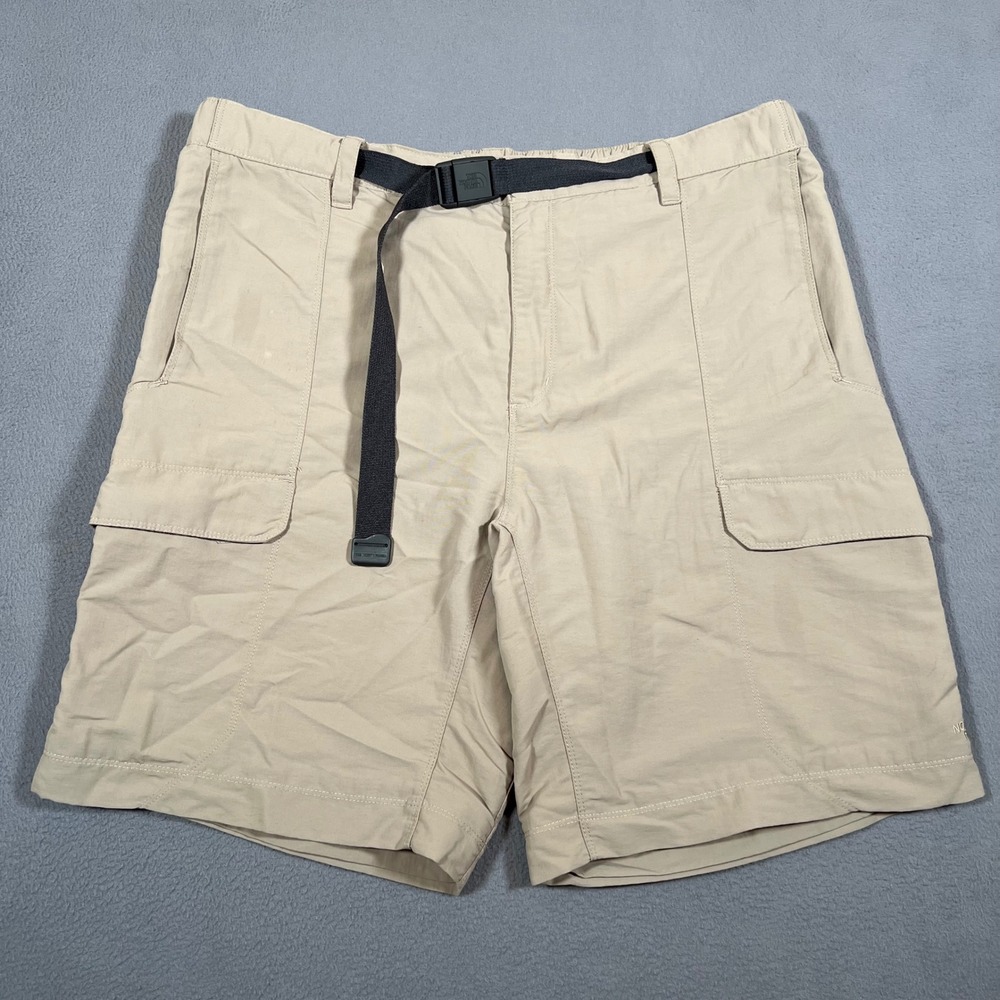 The North Face Convertible Hiking Shorts Only Mens XL Beige Belted Cargo Outdoor